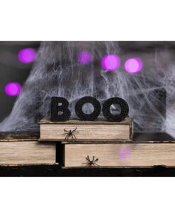 Schwarze Glitzer Holz Deko Boo -Halloween Dekorations Geschäft boo glitzer standdeko glitter boo block decor buchstaben aufsteller halloween 53043 3