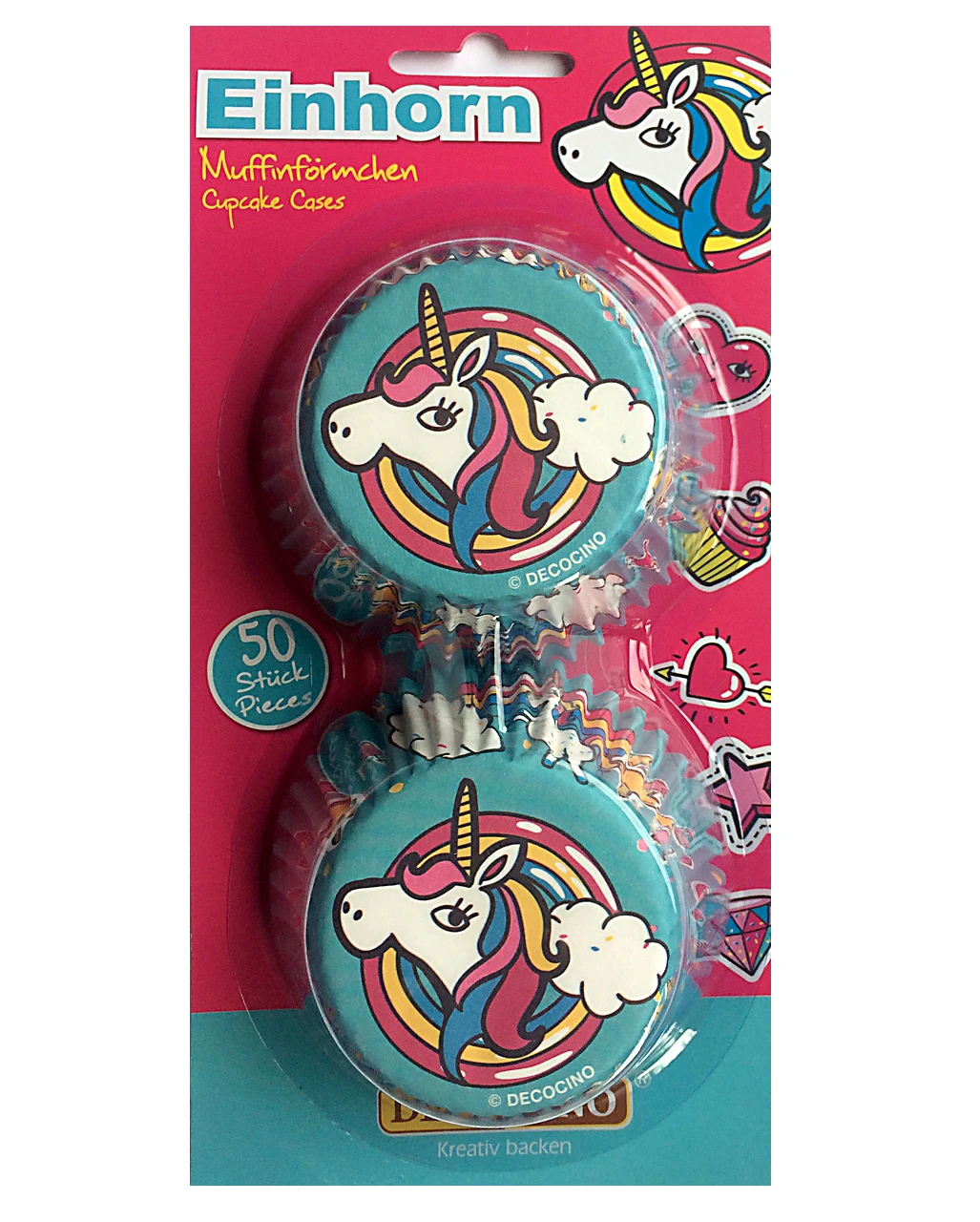 Einhorn Cupcake Förmchen 50 St.