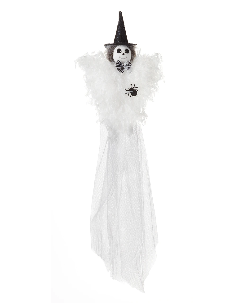 Weiße Hängende Geister Spinnen Hexe 53cm