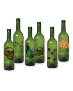 Halloween Flaschen Aufkleber 6 St.