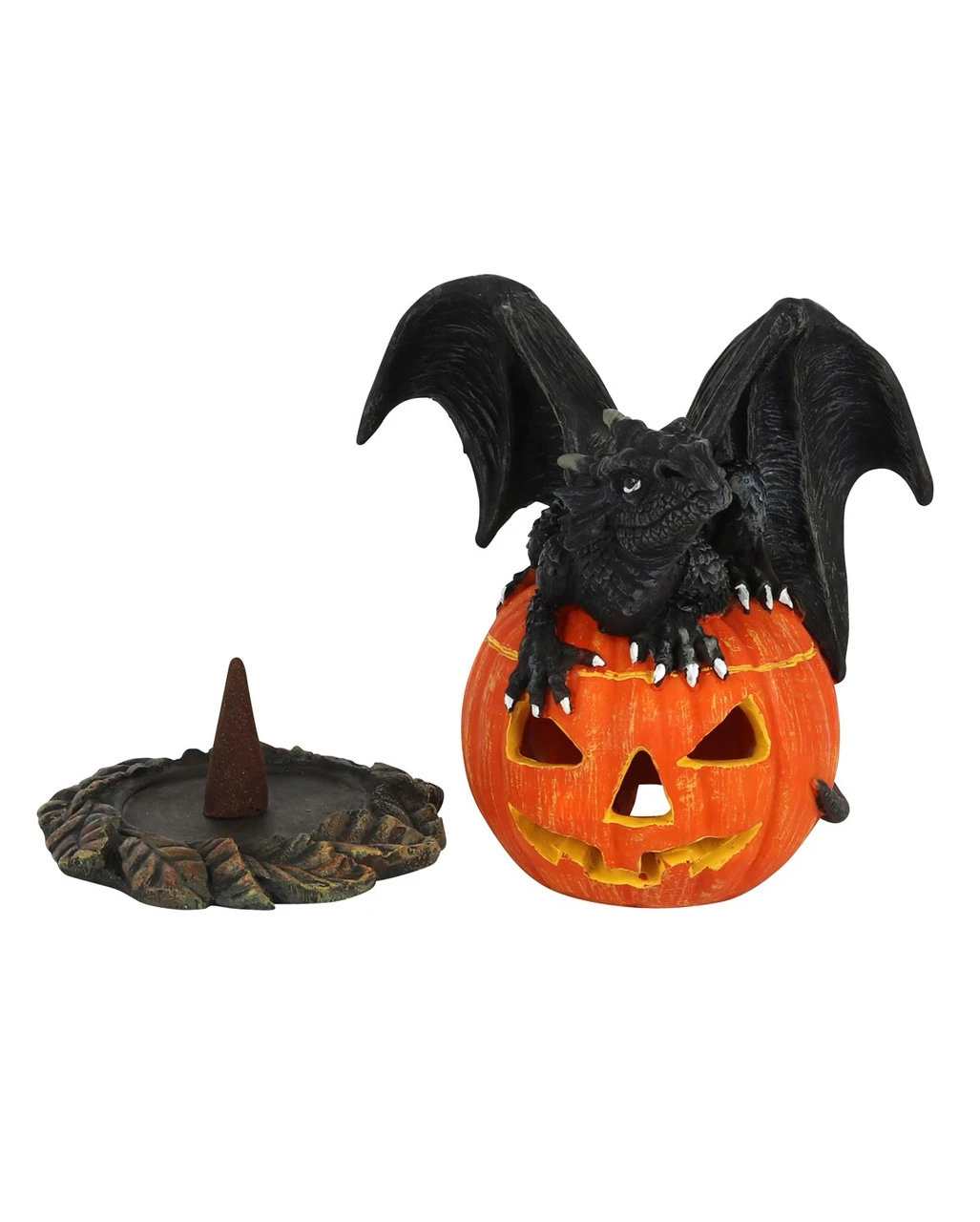 Jack O Lantern Kürbis Mit Drache Räucherkegelhalter – Bild 3