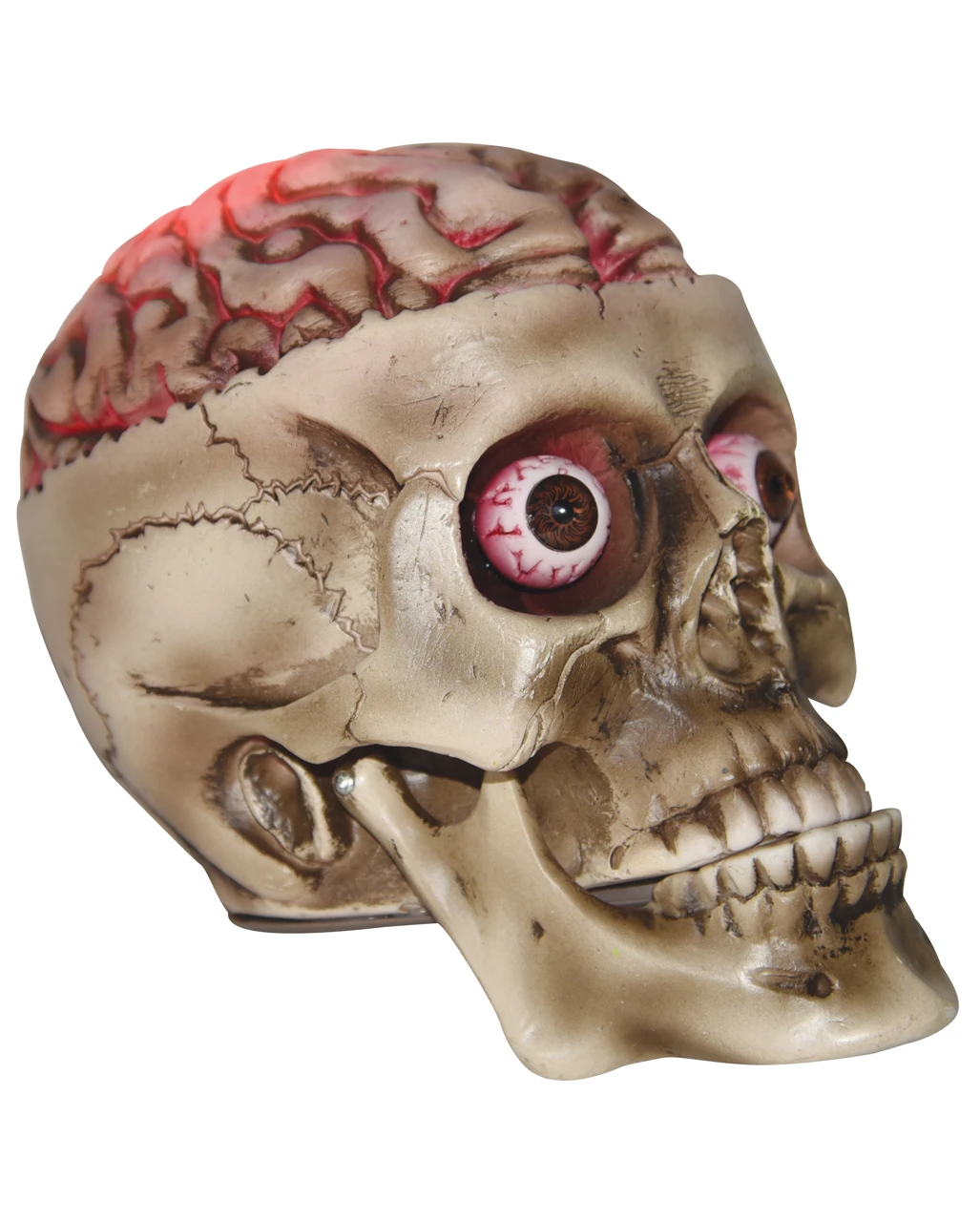 Halloween Totenschädel Mit Blutigem LED Gehirn 19cm – Bild 3