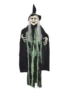 Alte Hexe Hängedekoration XXL Grün