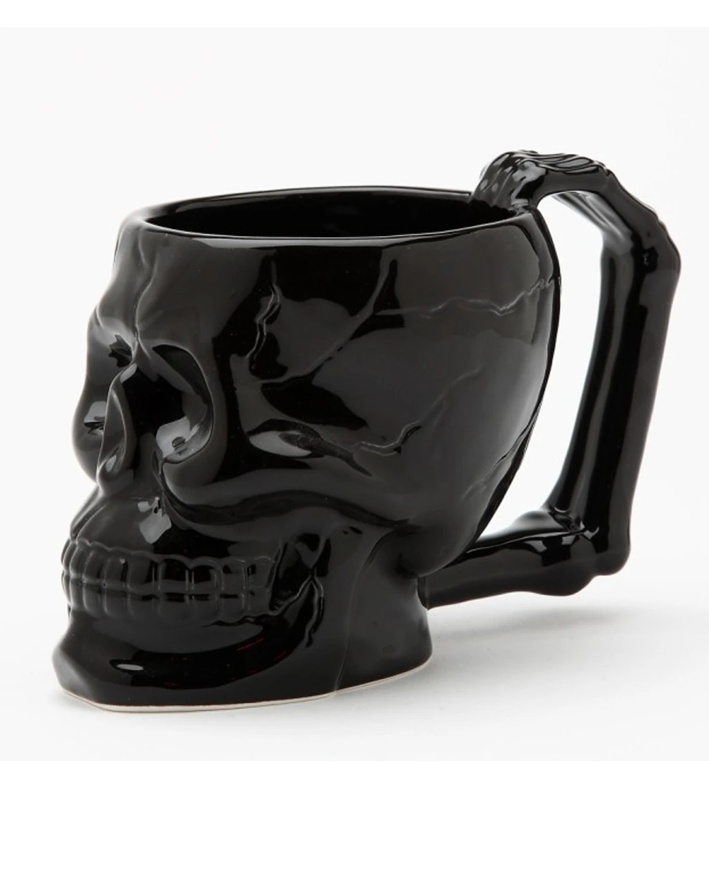Schwarze Totenschädel Tasse Mit Knochenhenkel