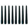 Gedrehte Tafelkerzen Schwarz 8er Pack