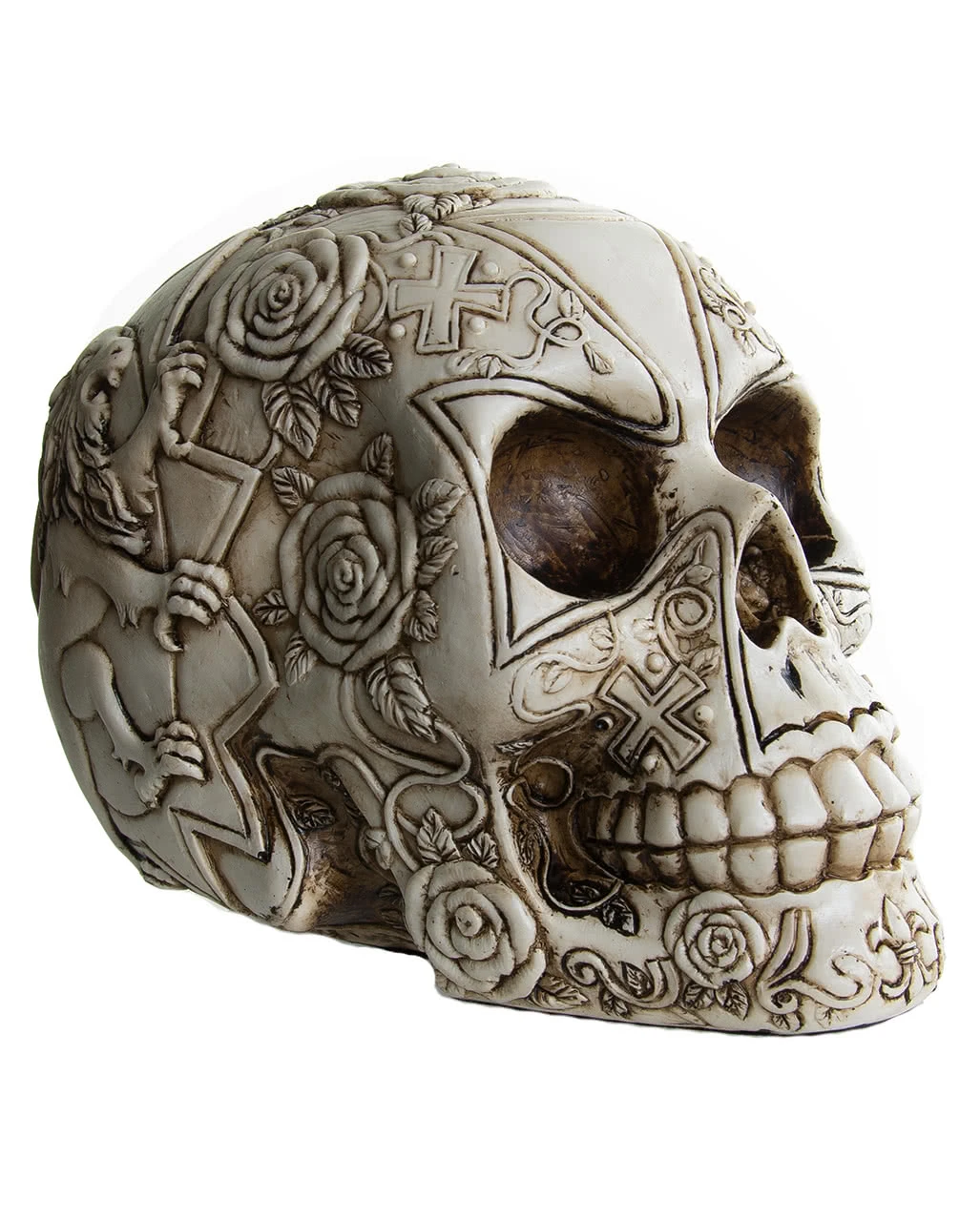 Totenkopf Mit Rosendesign