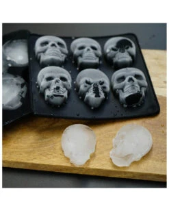Totenschädel Eiswürfelform Aus Silikon 2er Set -Halloween Dekorations Geschäft totenkopf silikon eiswuerfelform totenschaedel silikon eiswuerfelform skull silicon ice cube dish 51048 03