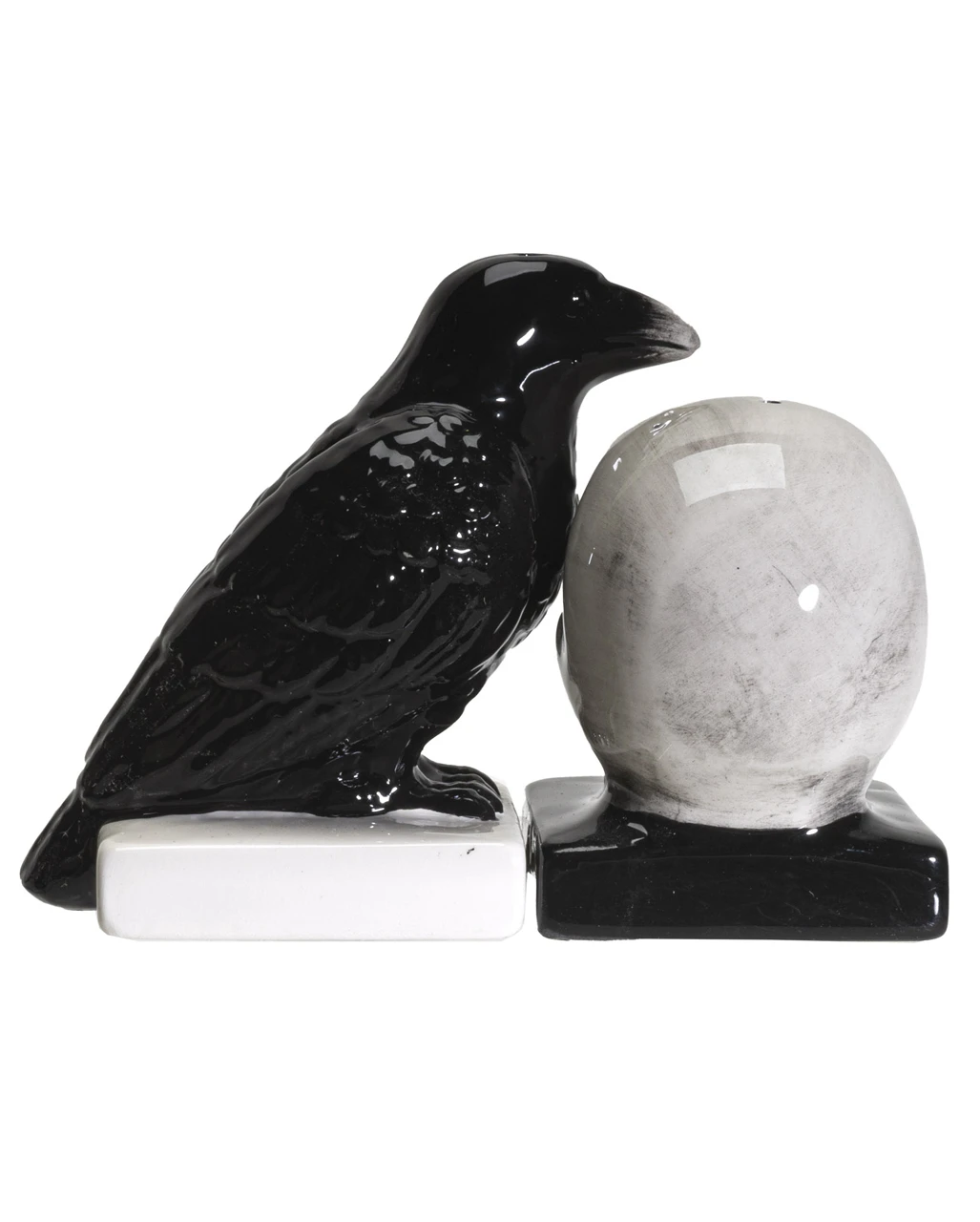 Totenschädel & Rabe Als Salz & Pfefferstreuer – Bild 2