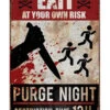 Purge Night Warnschild 24x36 Cm