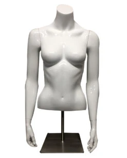 Weiblicher Schaufenster Oberkörper Weiß Mit Ständer